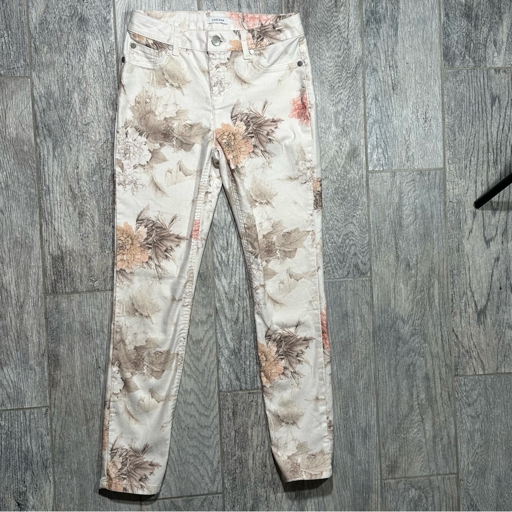 LASCANA Skinny Muted Floral Denim Jean Leggings Jeggings Euro 34 US 2-4